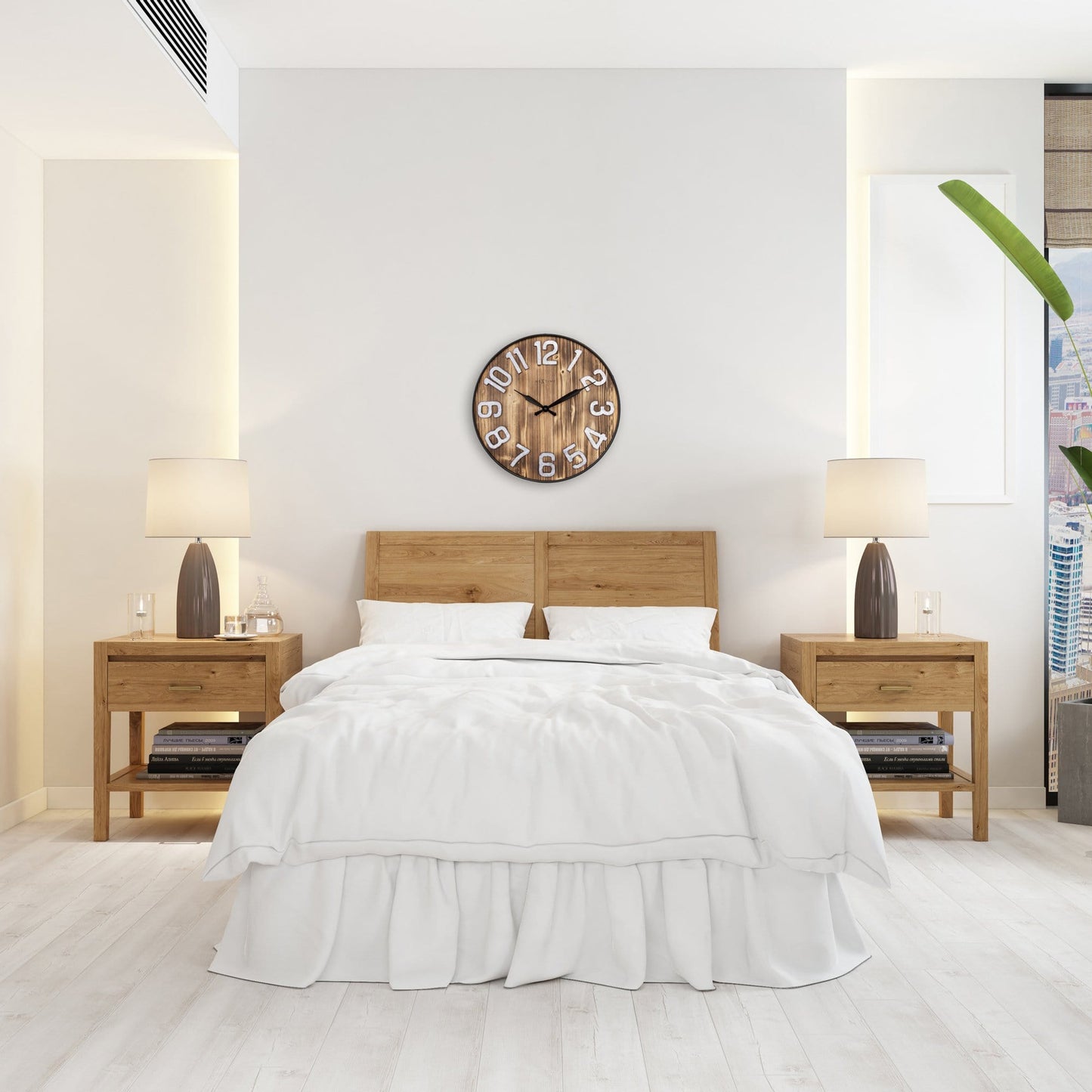 Grote Wandklok - 50 cm - Geruisloos - Hout - Metaal - "Aberdeen"