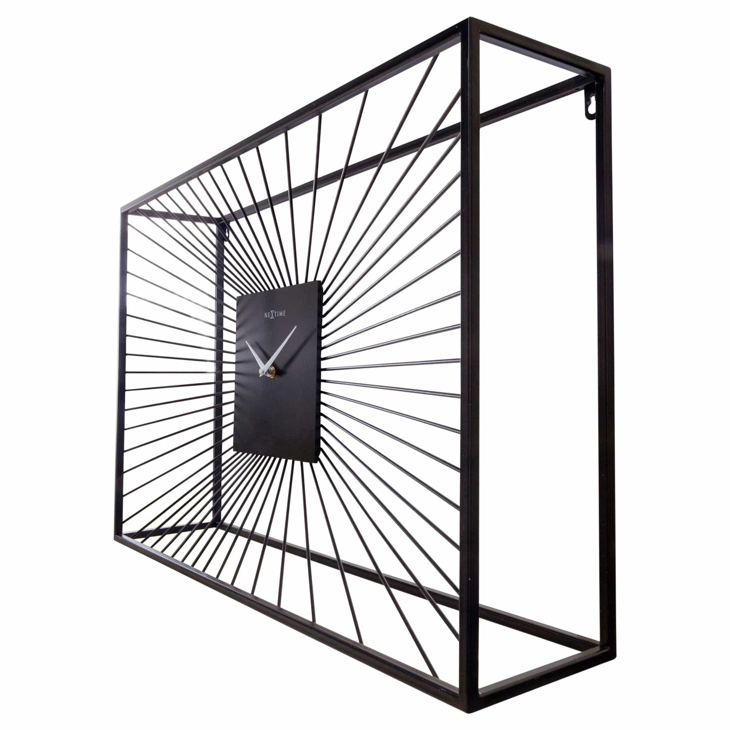 Grote wandklok 70x45x15cm - Geruisloos - Zwart - Metaal - "Vasco"