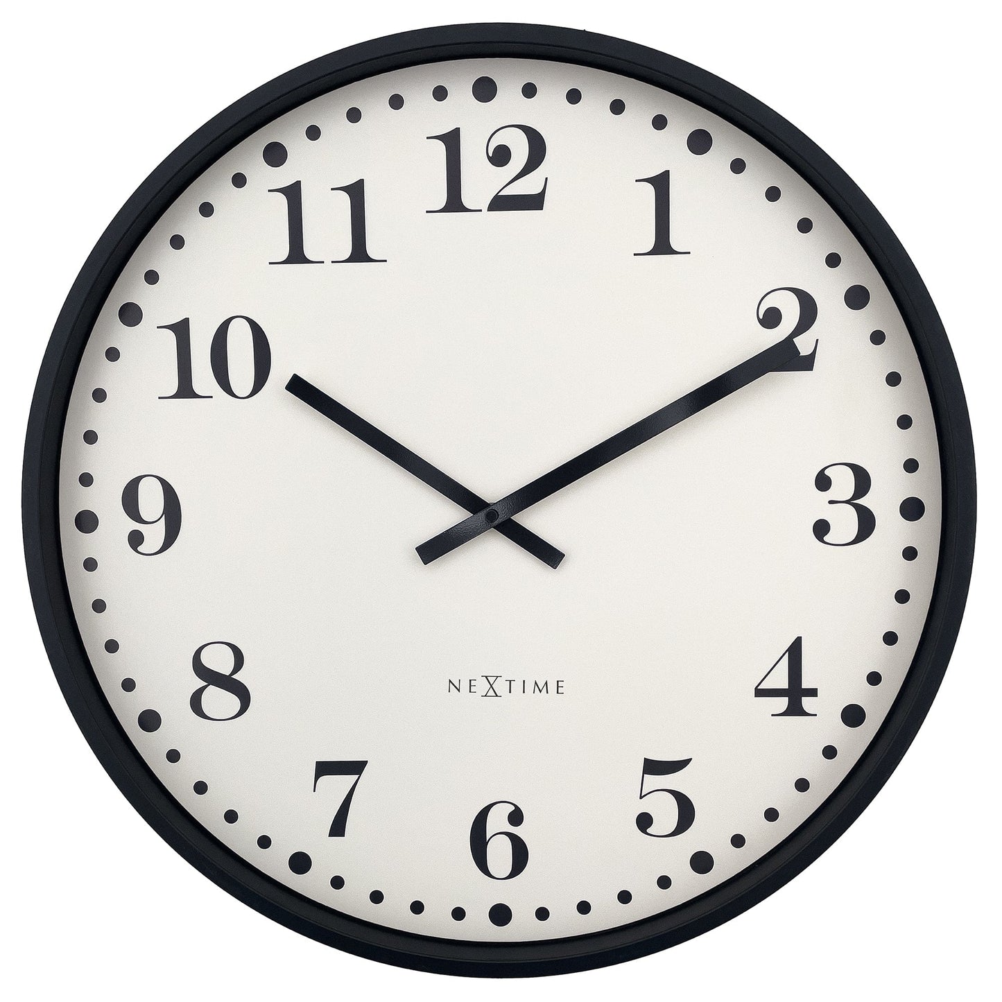 Wandklok 50 cm - Stil - Zwart/Wit - Plastic - NeXtime 'Dickens Large'