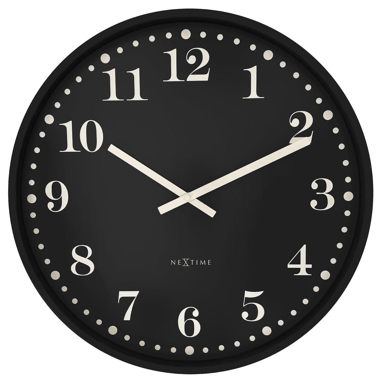 Wandklok 50 cm - Stil - Zwart/Wit - Plastic - NeXtime 'Dickens Large'