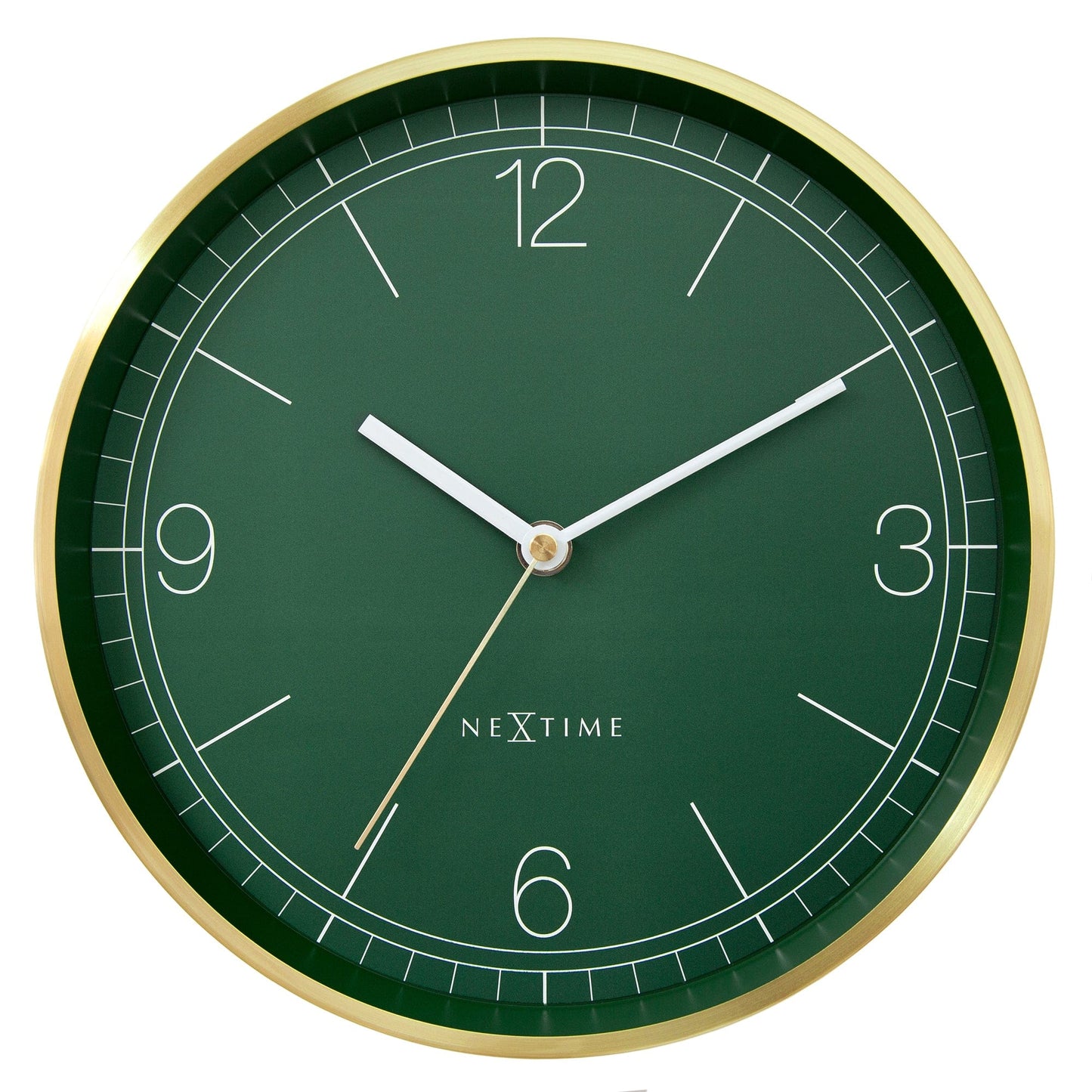 Wandklok 25 cm - Stil - Groen/Turquoise/Wit/Zwart - Metaal - NeXtime 'Bolero'