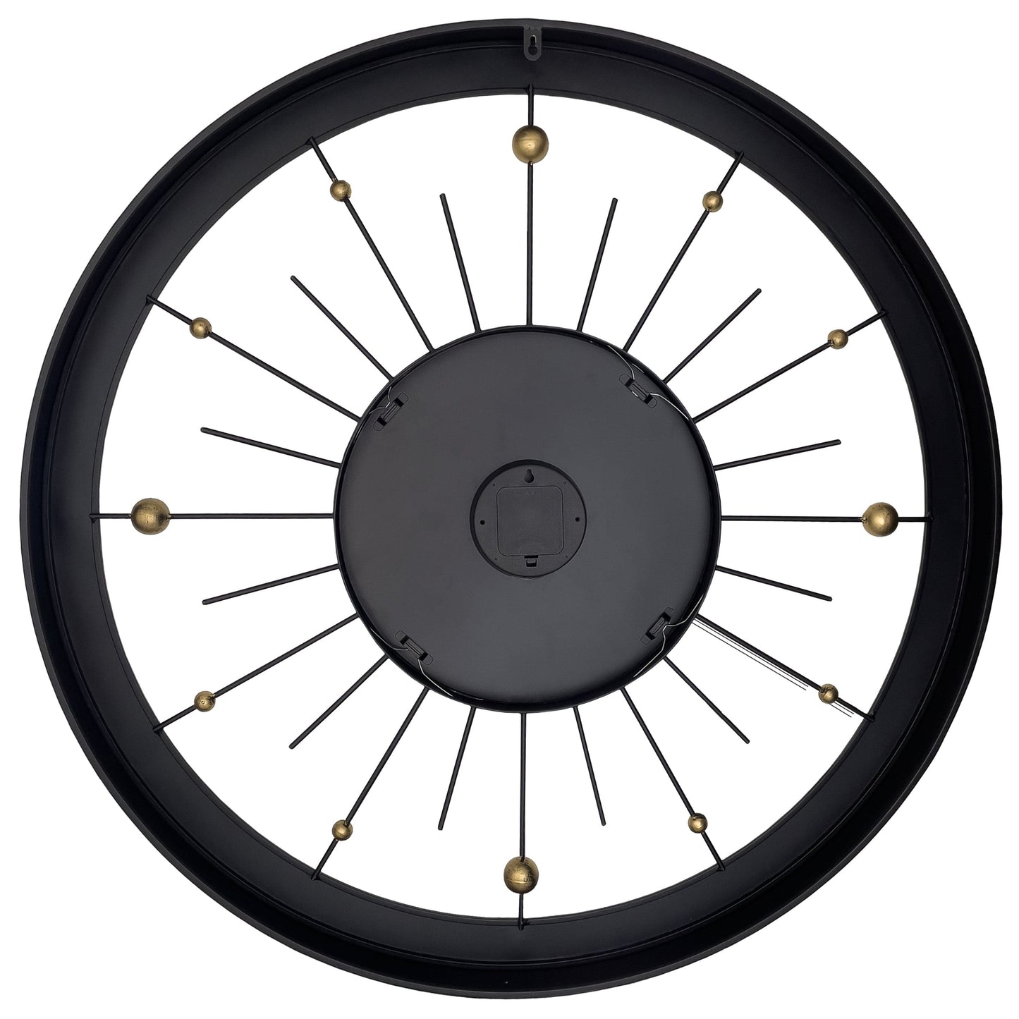 Wandklok 90 cm-Geruisloos-Zwart-Metaal-NeXtime 'Orbit Large'