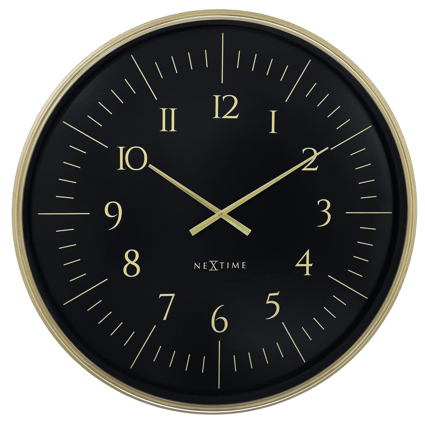 Wandklok 77cm-Zwart/Wit-Kunststof-NeXtime 'Galaxy Large'