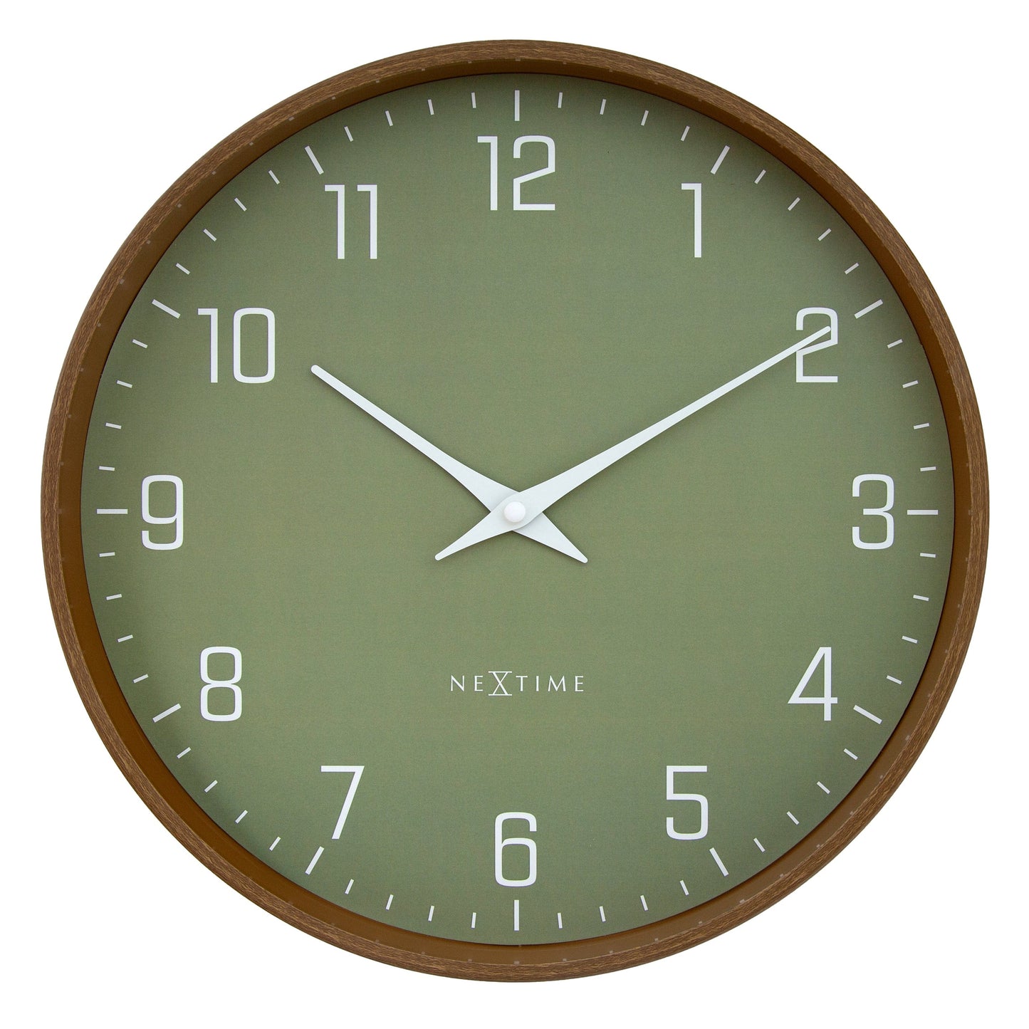 Wandklok 30 cm - Stil - Donker houtpatroon - Kunststof - NeXtime 'Lyra'