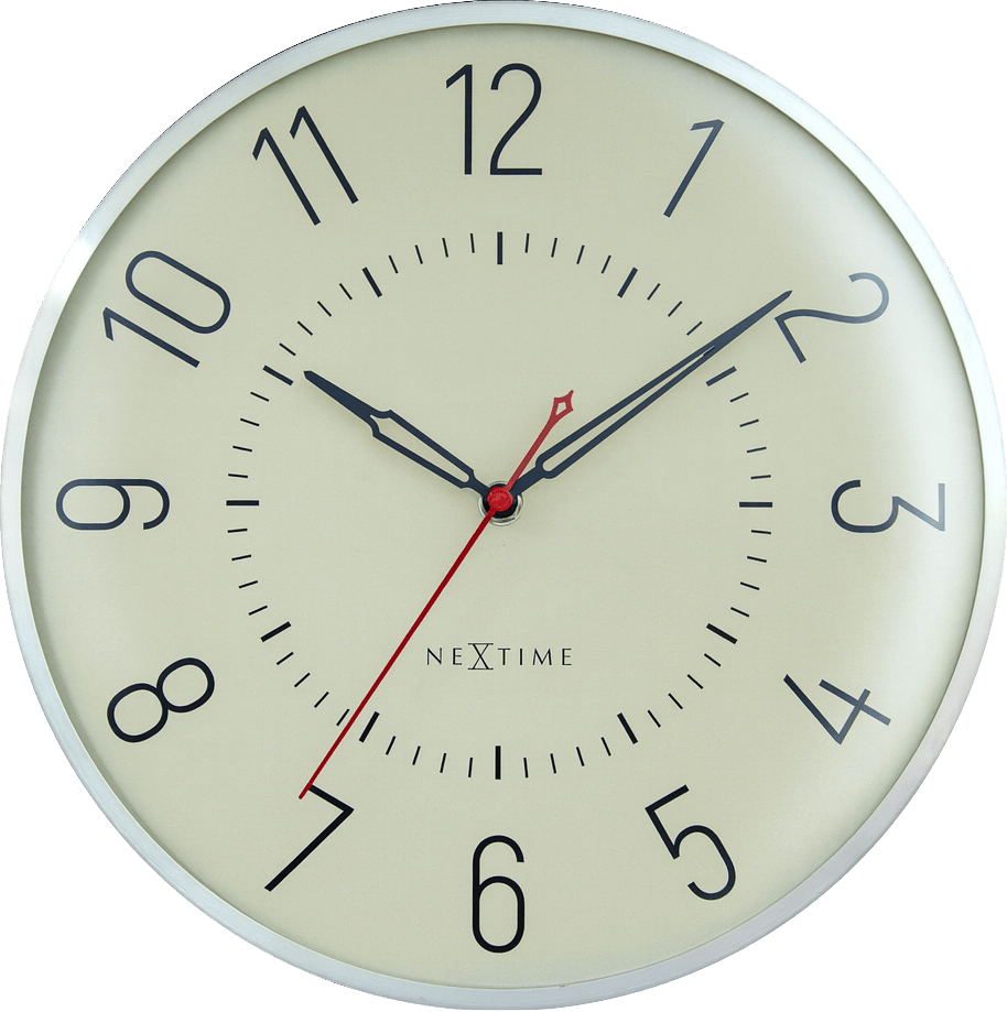 Wandklok 30,5cm-Stil-Aluminium-NeXtime 'Rotterdam'