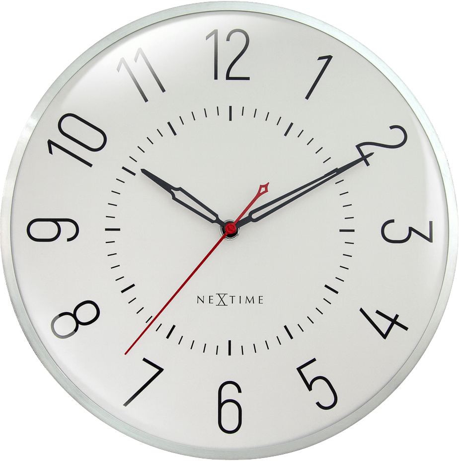 Wandklok 30,5 cm-Geruisloos-Aluminium-NeXtime 'Rotterdam'