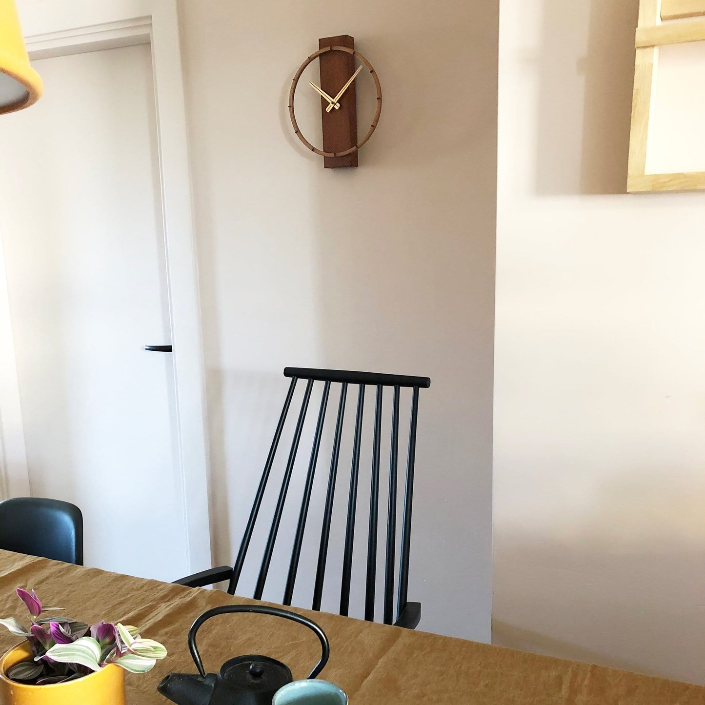 Tafel-/wandklok - 34 x 27 cm - Hout/staal - 'Carl Small'