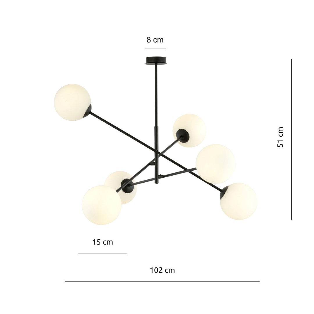 LINEAR 6 ZWART/OPAAL