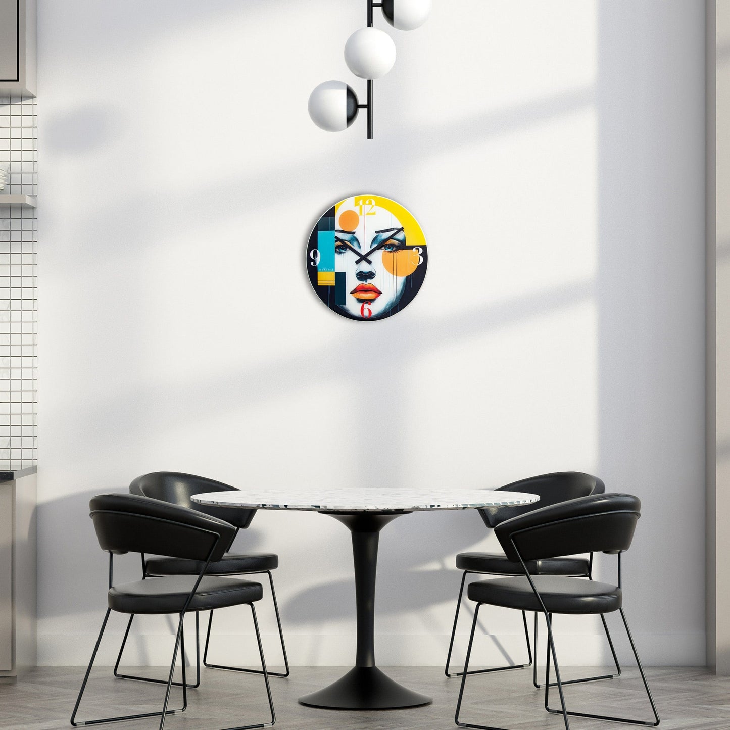 Wandklok 43cm-Geruisloos-Meerkleurig-Glas-NeXtime 'Vogue'