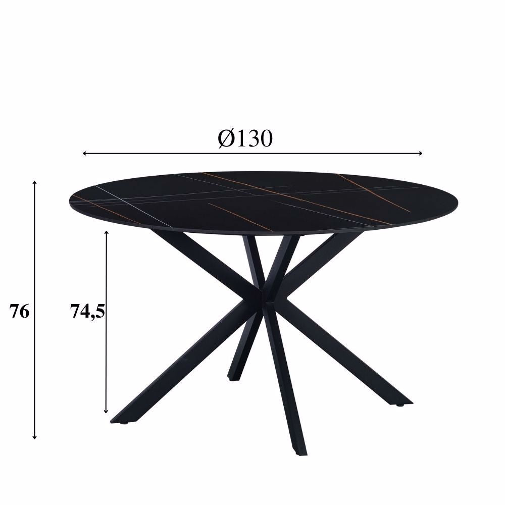 Eettafel Guus 130 zwart