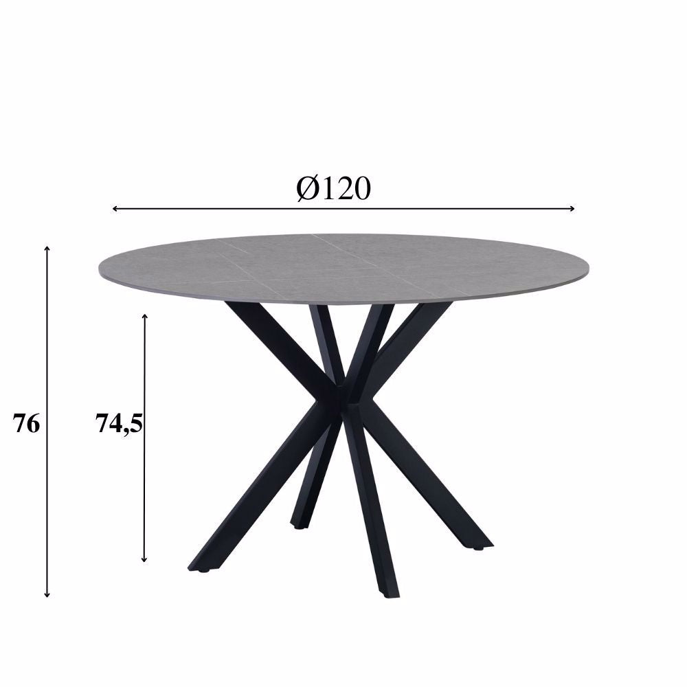 Eettafel Guus 120 grijs