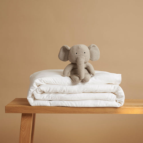 Coco & Cici - Tencel-satijnen dekbedovertrek 100 x 135 cm - 1-persoonsbeddengoed - kinderbeddengoed - Lyocell - hypoallergeen & extra zacht - wit