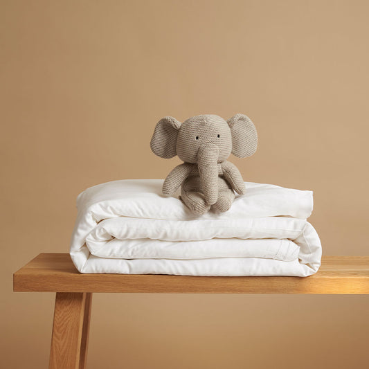 Coco & Cici - Tencel-satijnen dekbedovertrek 100 x 135 cm - 1-persoonsbeddengoed - kinderbeddengoed - Lyocell - hypoallergeen & extra zacht - wit