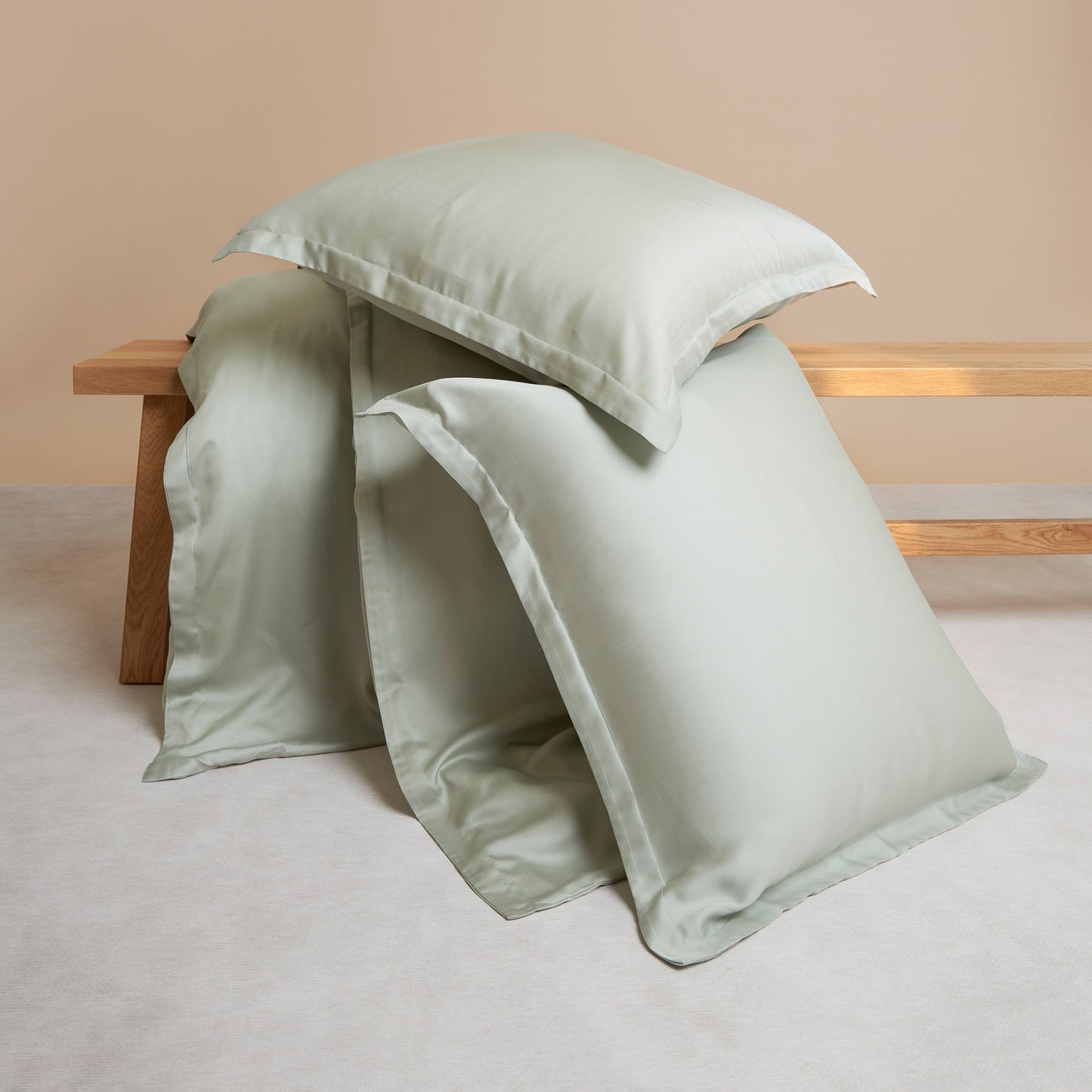 Coco & Cici - Tencel-satijn dekbedovertrek 260 x 220 cm - 2-persoons beddengoed - grijsgroen - Lyocell - hypoallergeen & extra zacht - 2 kussenslopen (60x70)