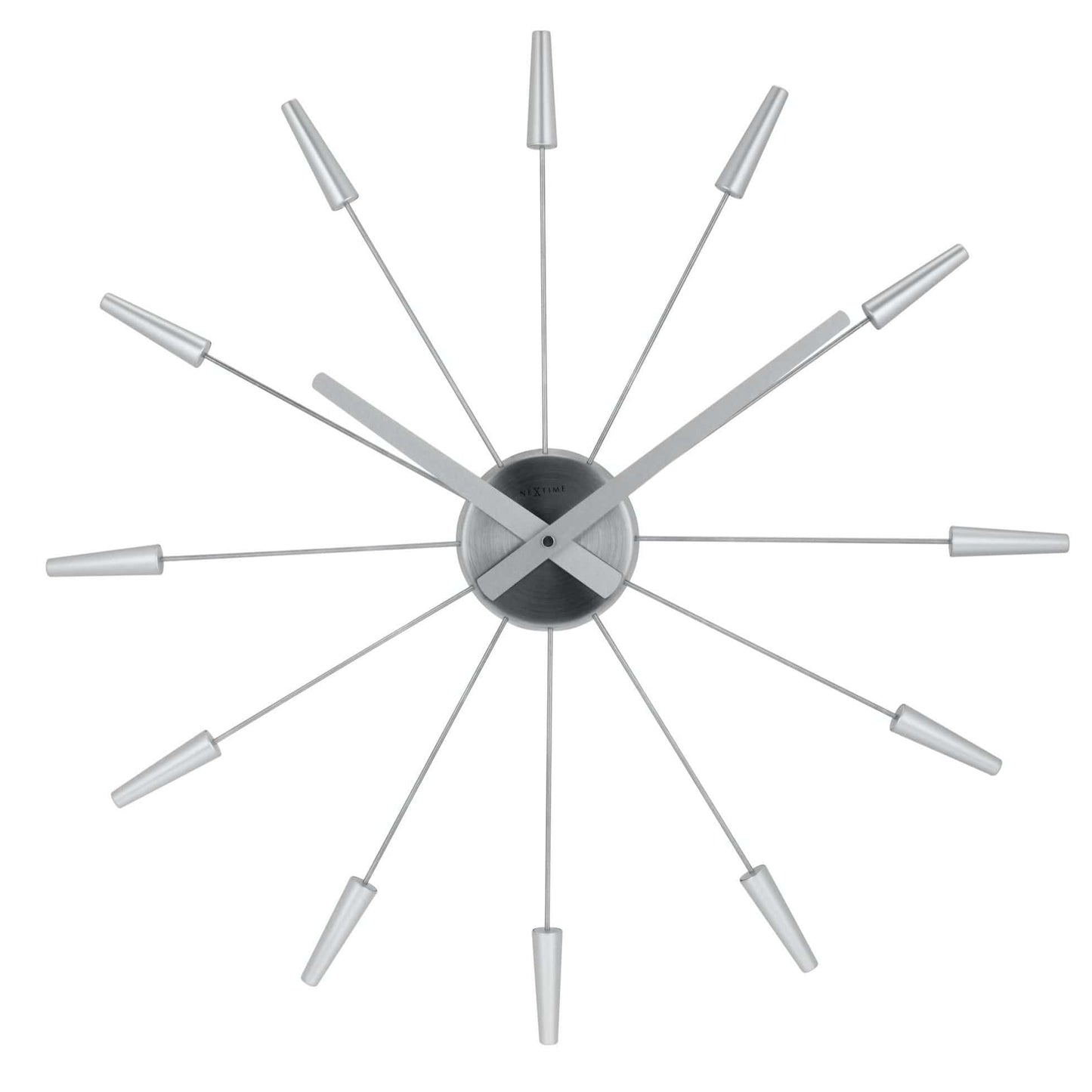 Stille wandklok - Vintage - 58 cm - Roestvrij staal - 'Plug Inn'