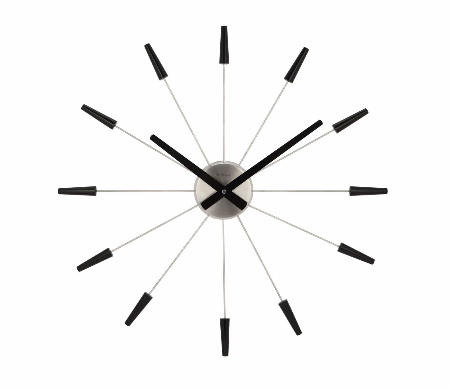 Stille Wandklok - Vintage - 58cm - Roestvrij Staal - 'Plug Inn'