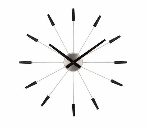 Stille Wandklok - Vintage - 58cm - Roestvrij Staal - 'Plug Inn'