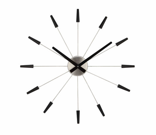 Stille Wandklok - Vintage - 58cm - Roestvrij Staal - 'Plug Inn'