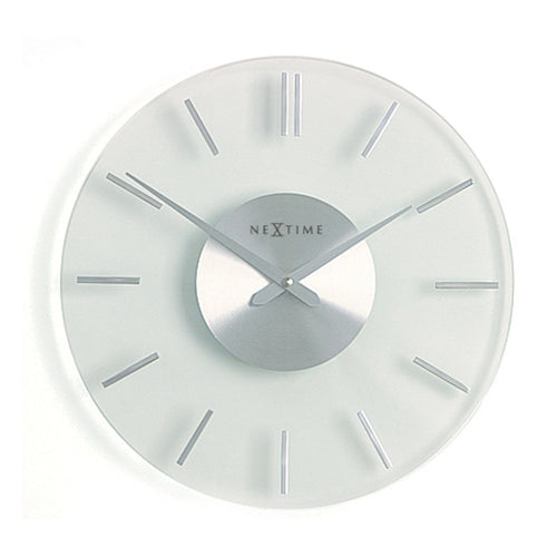 Wandklok - 26 cm - aluminium - glas - 'Stripe'
