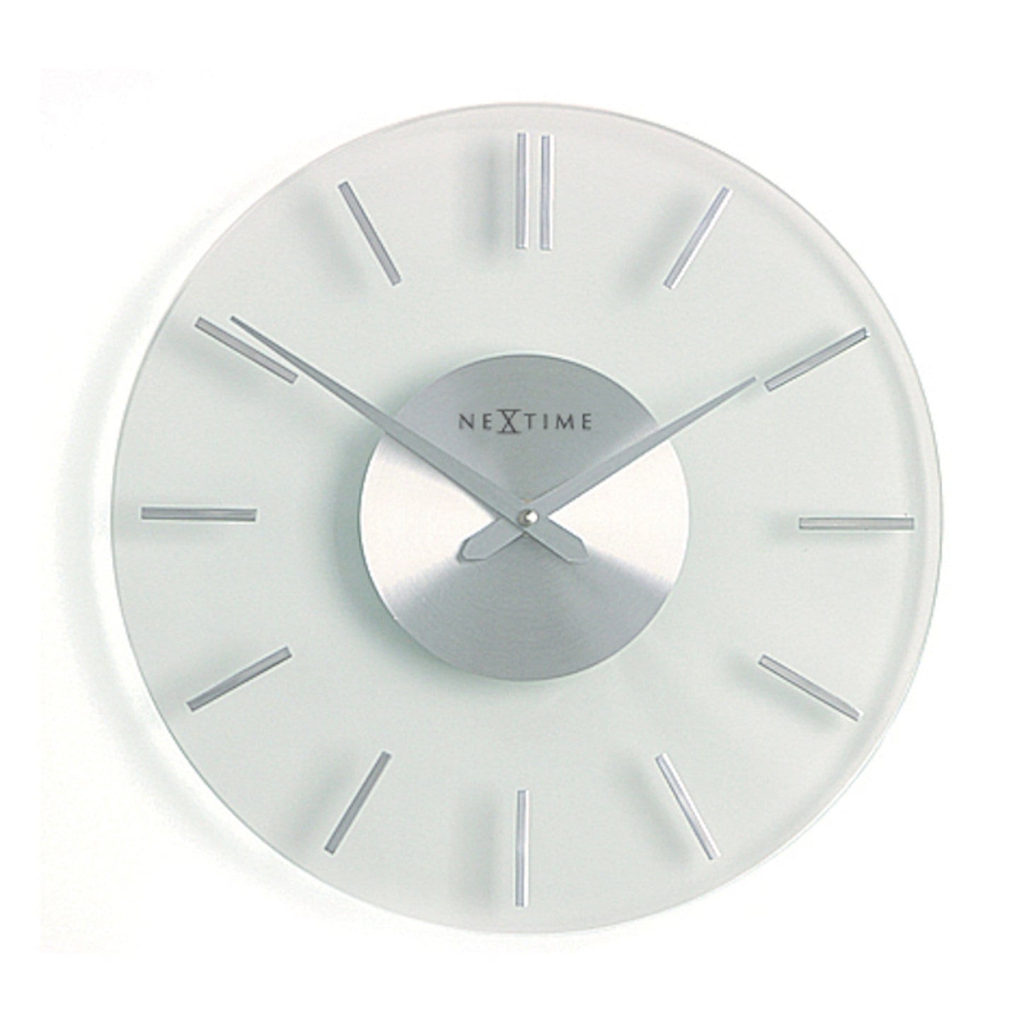 Wandklok - 26 cm - aluminium - glas - 'Stripe'