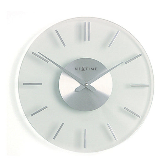 Wandklok - 26 cm - aluminium - glas - 'Stripe'