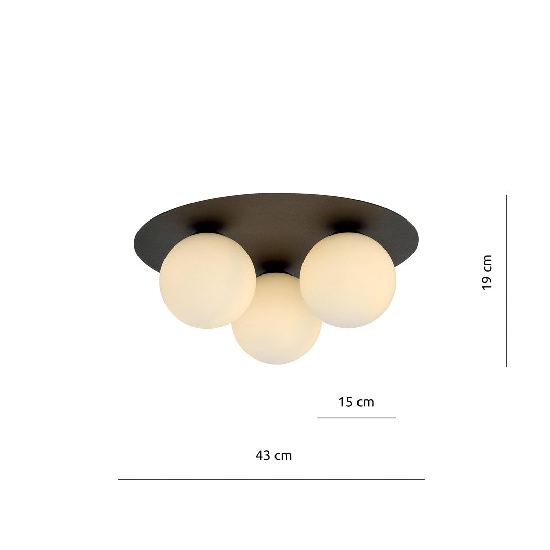 SOLAR 3 ZWART/OPAAL