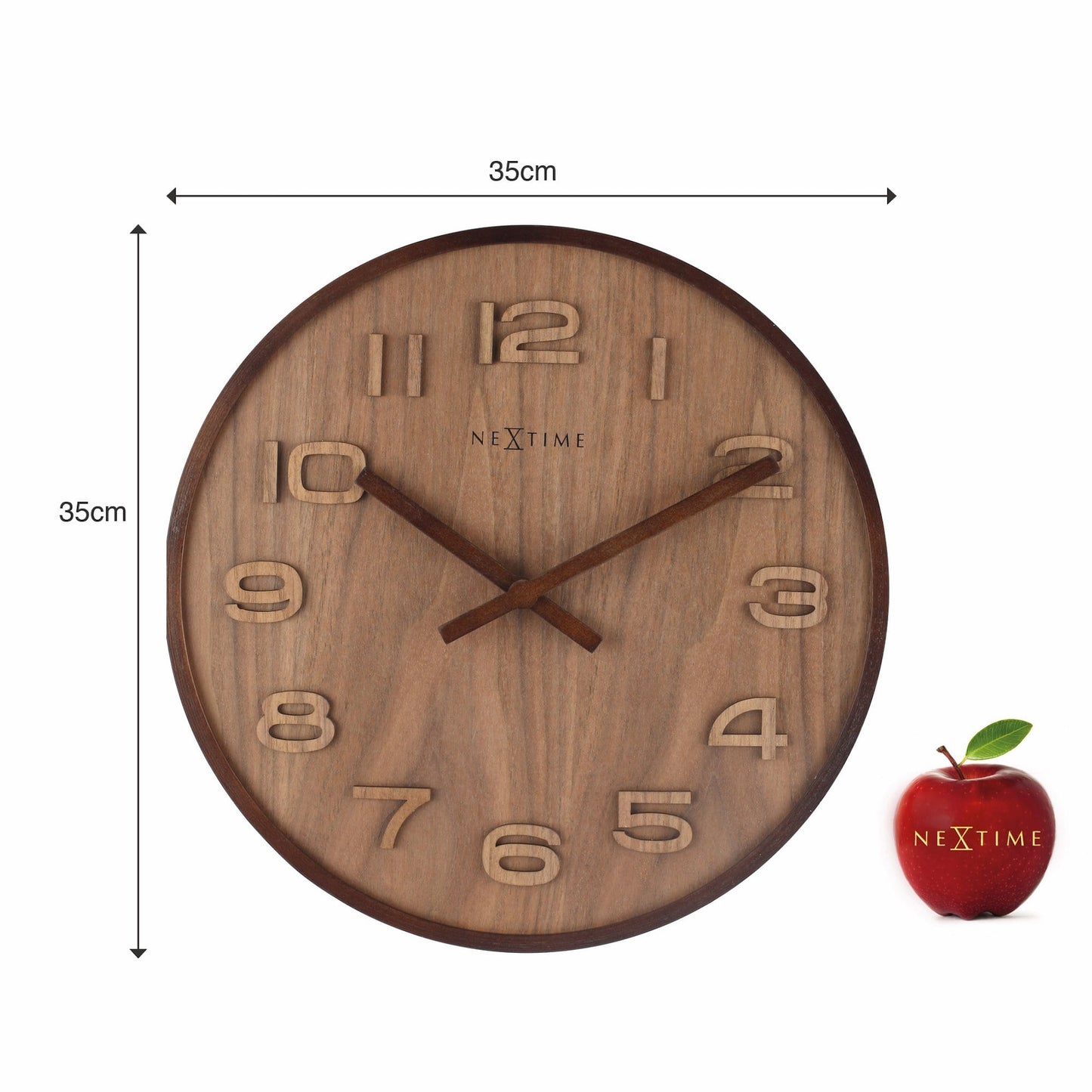 Wandklok - 35 cm - Hout - 'Wood Wood Medium'