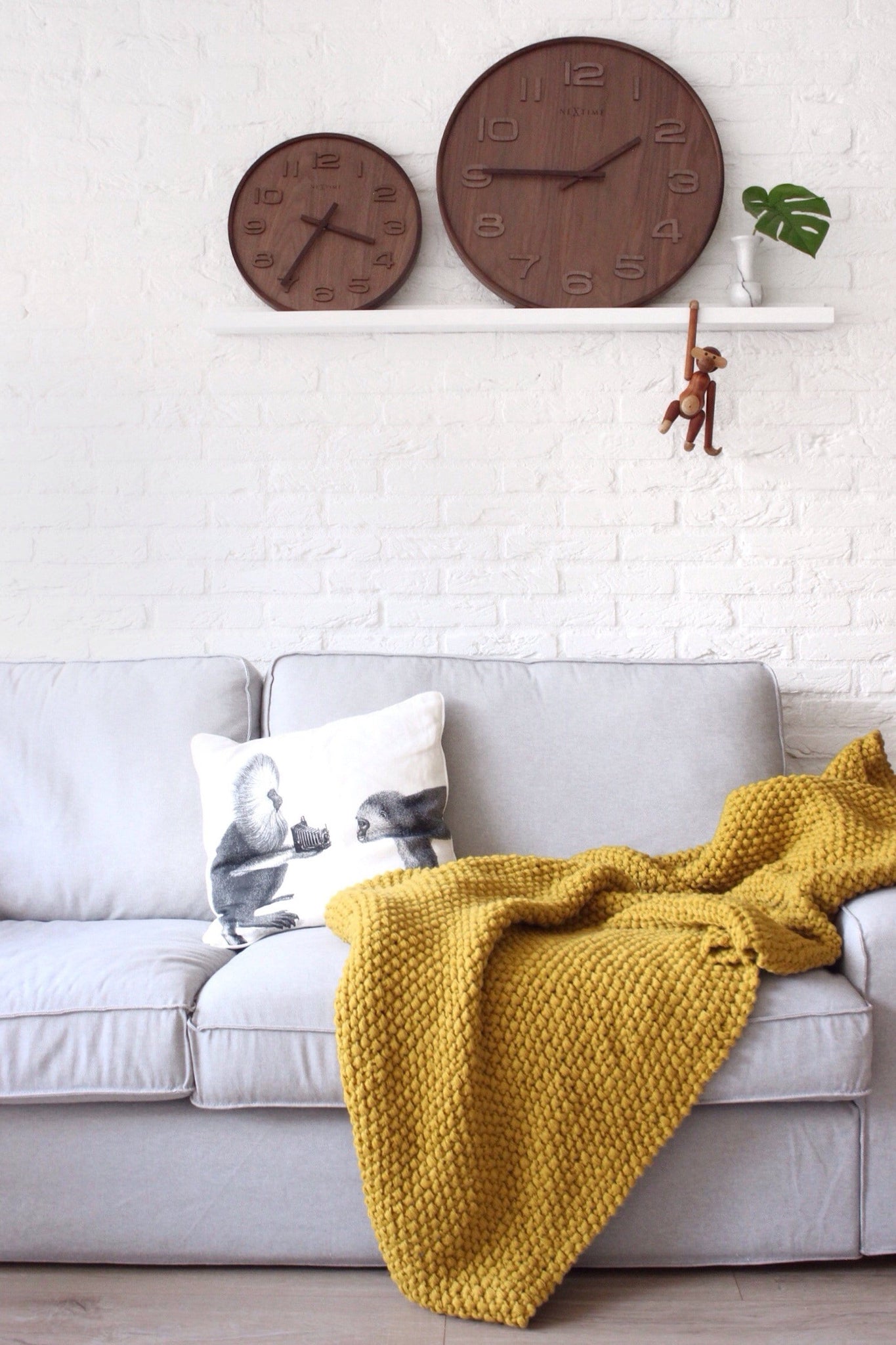 Wandklok - 35 cm - Hout - 'Wood Wood Medium'