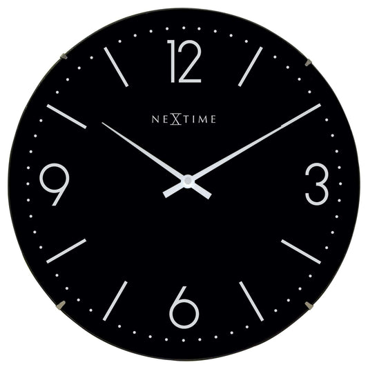 Wandklok - 35 cm - koepelglas - 'Basic Dome'