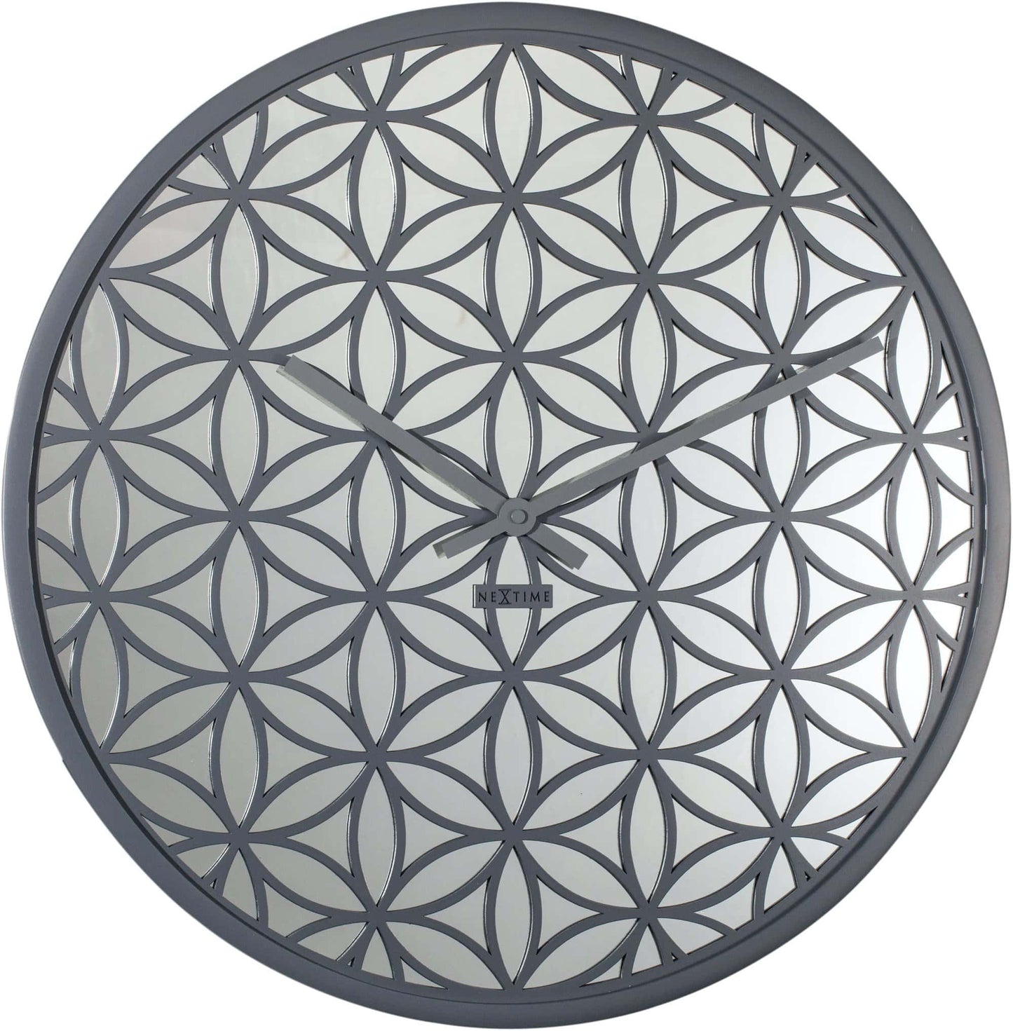 Wandklok - 50 cm - Hout/Spiegel - 'Bella Mirror'