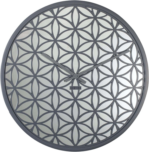 Wandklok - 50 cm - Hout/Spiegel - 'Bella Mirror'