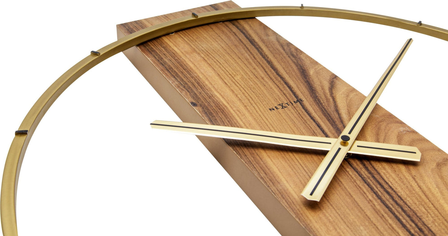 Wandklok - 50.8 x 58.2 x 4.3 cm - Hout/Staal