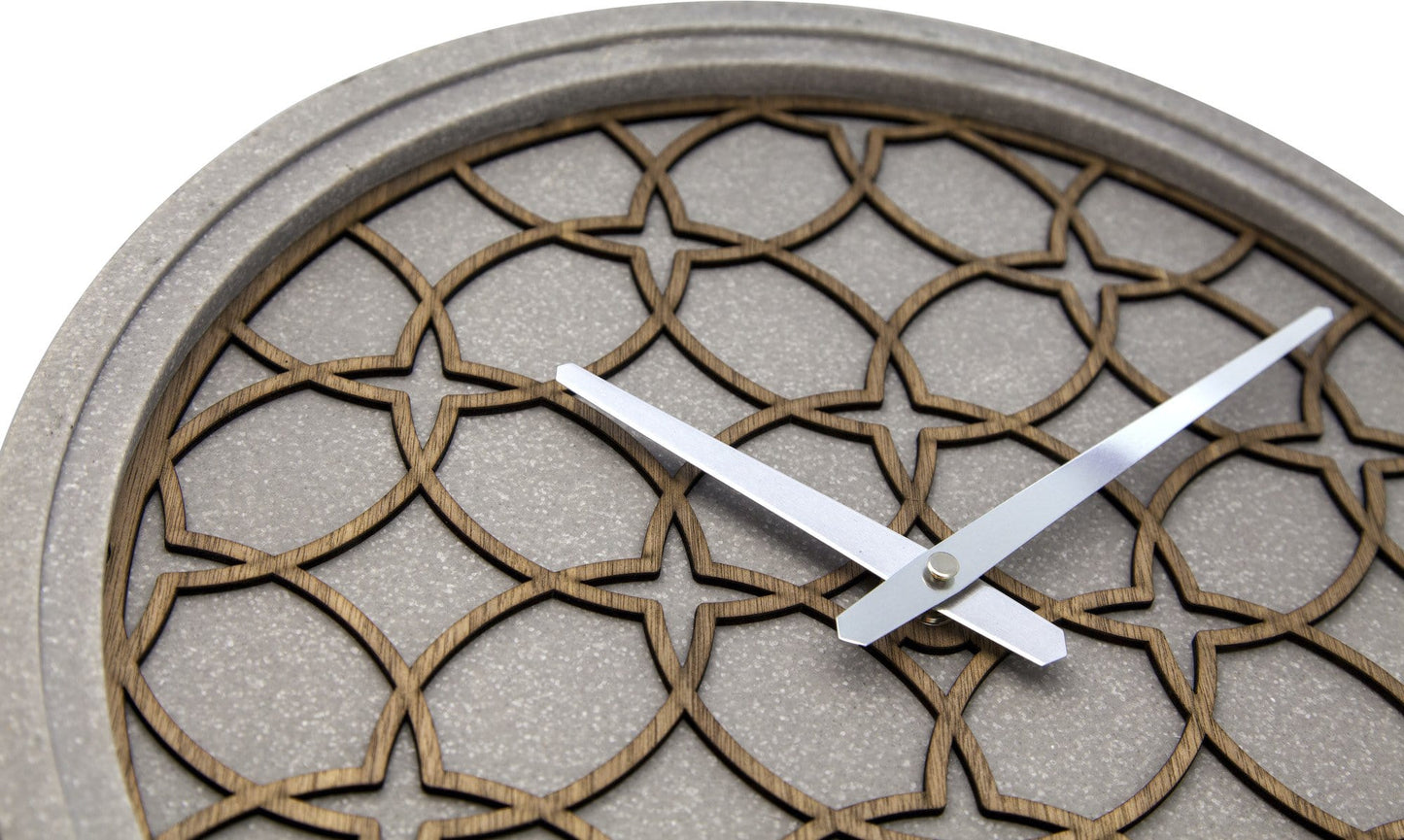 Wandklok - 39,5 cm - polyresin/hout - 'Concreto love'