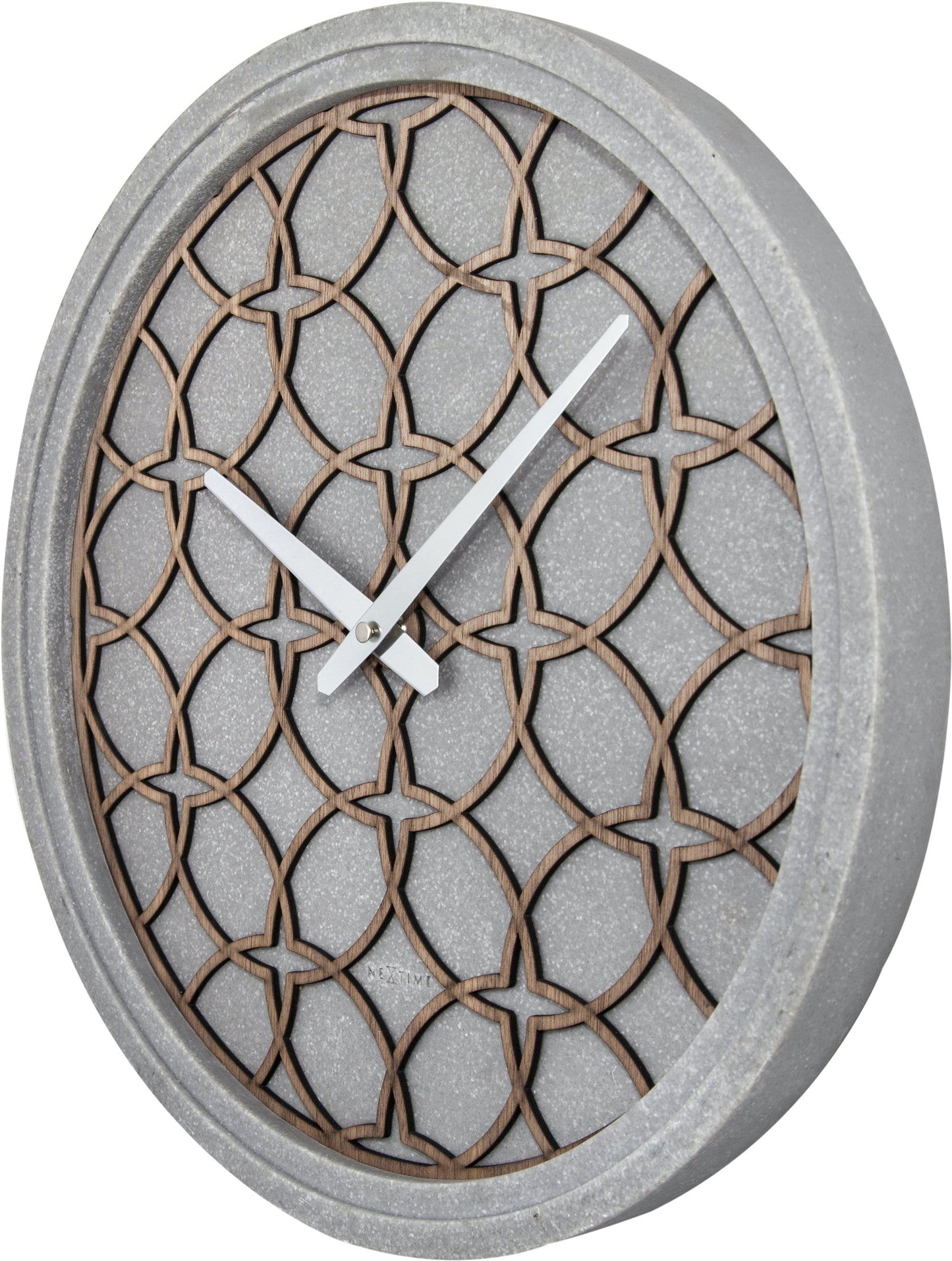 Wandklok - 39,5 cm - polyresin/hout - 'Concreto love'