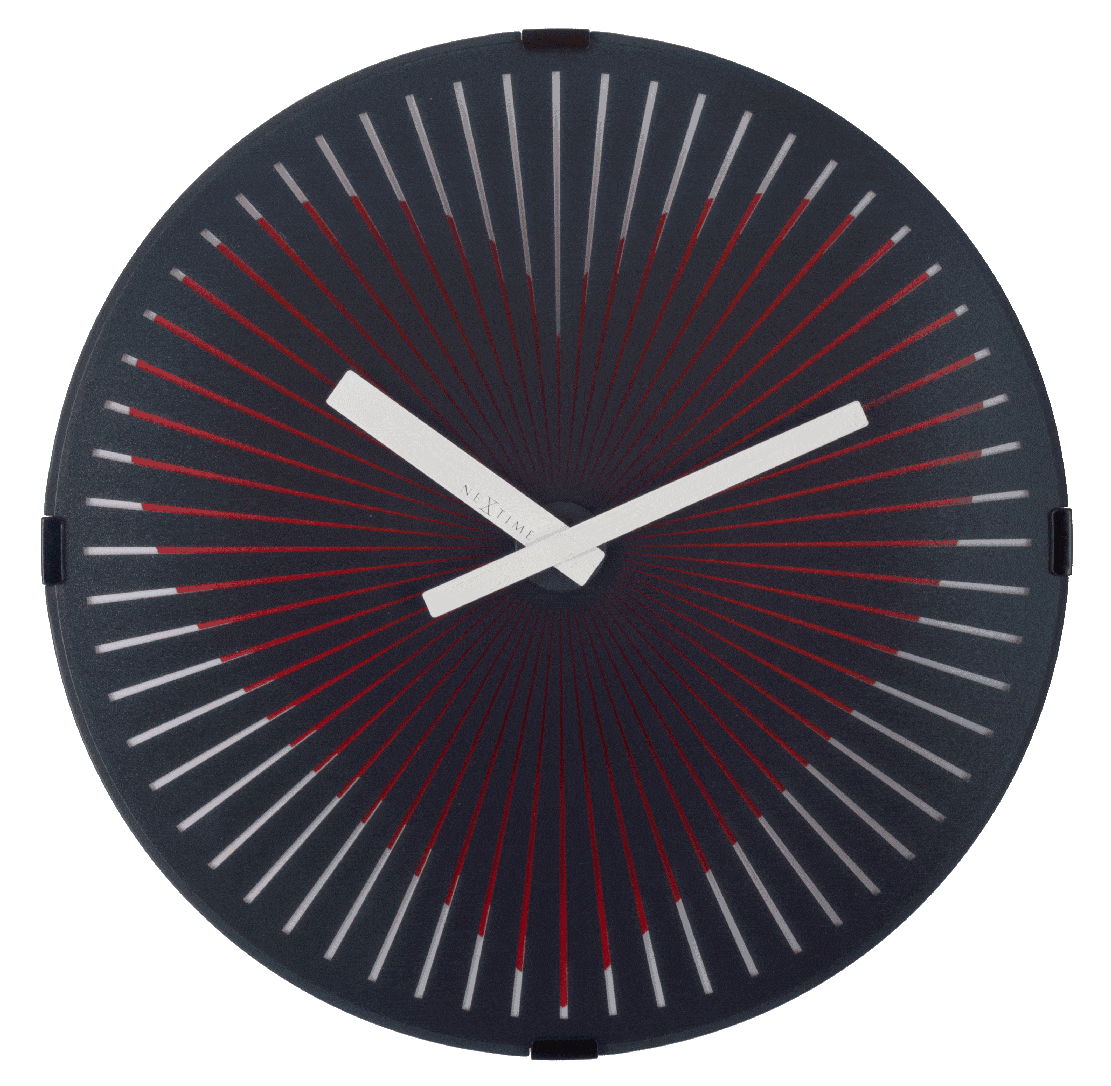 Wandklok - 30 cm - Plastic - Bewegingsklok - 'Motion Heart - Rood'