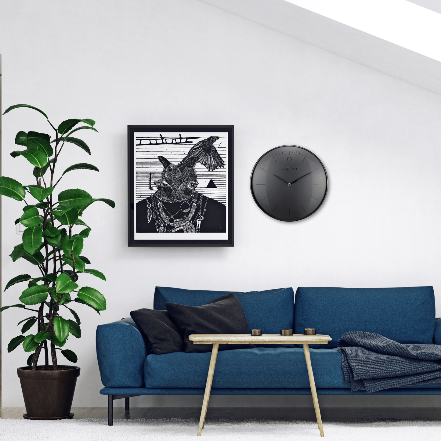 Wandklok - 40 cm - Metaal - Koepelvormig glas - 'Glamour'