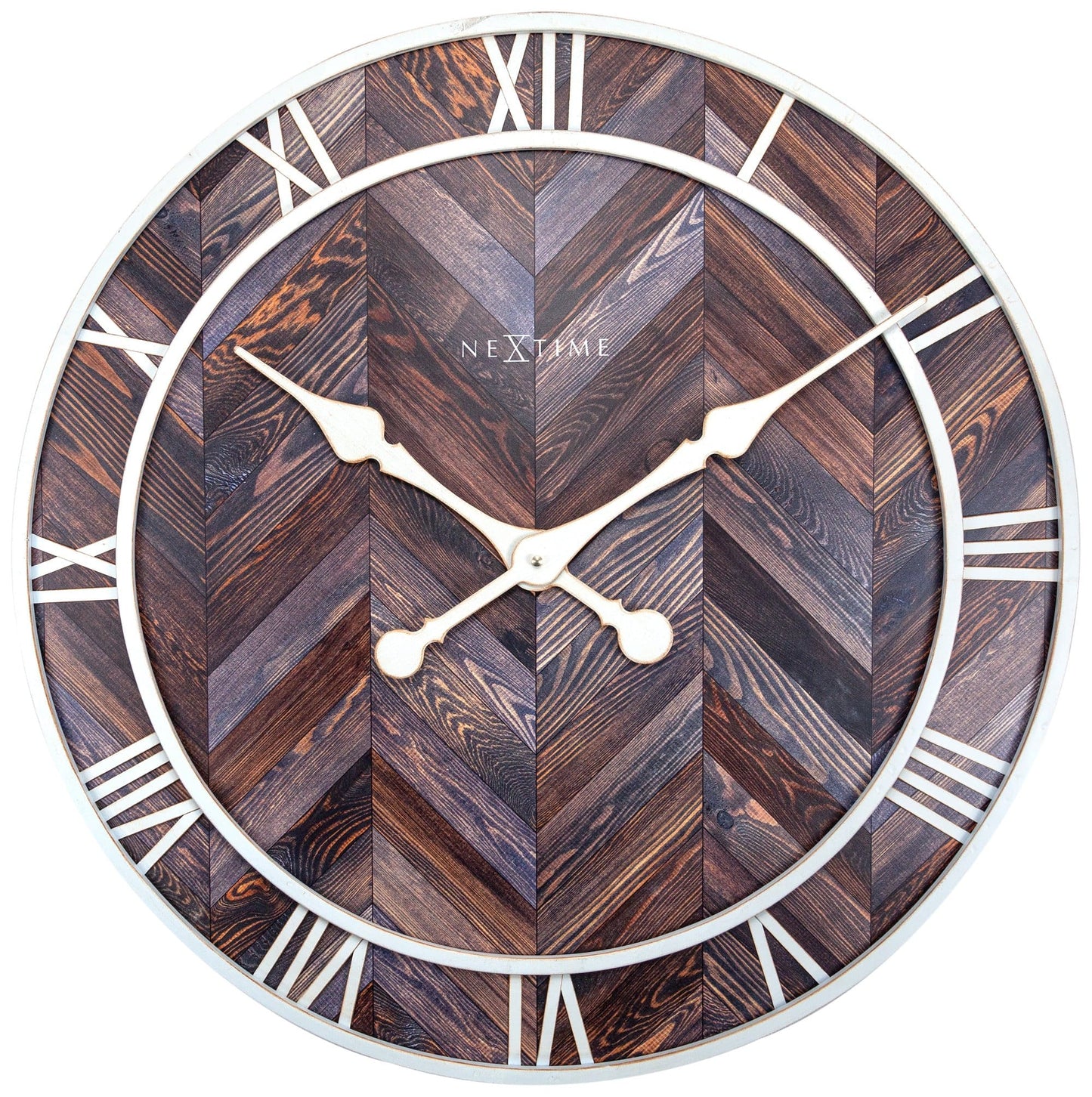 Wandklok - 58 cm - hout/metaal - 'Roman Vintage'