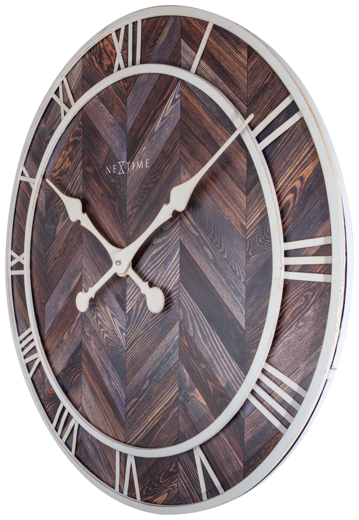 Wandklok - 58 cm - hout/metaal - 'Roman Vintage'