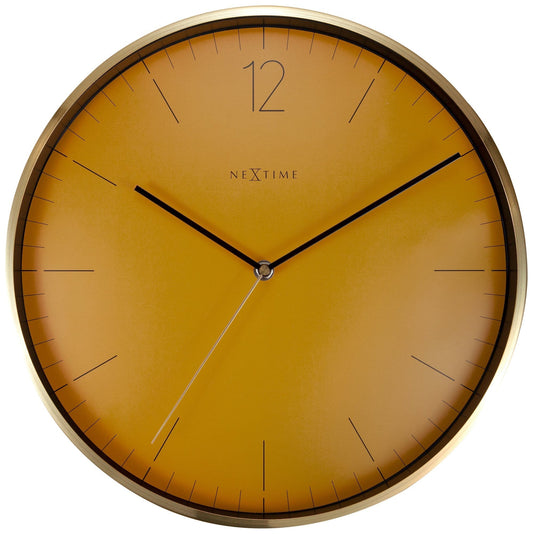 Wandklok - 34 cm - Glas / Metaal - Vintage 'Essential Gold'