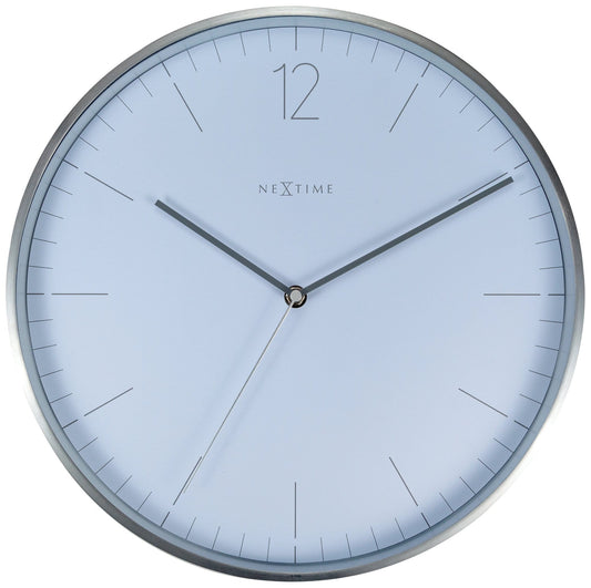 Wandklok - 34 cm - Glas / Metaal - Elegant 'Essential Silver'
