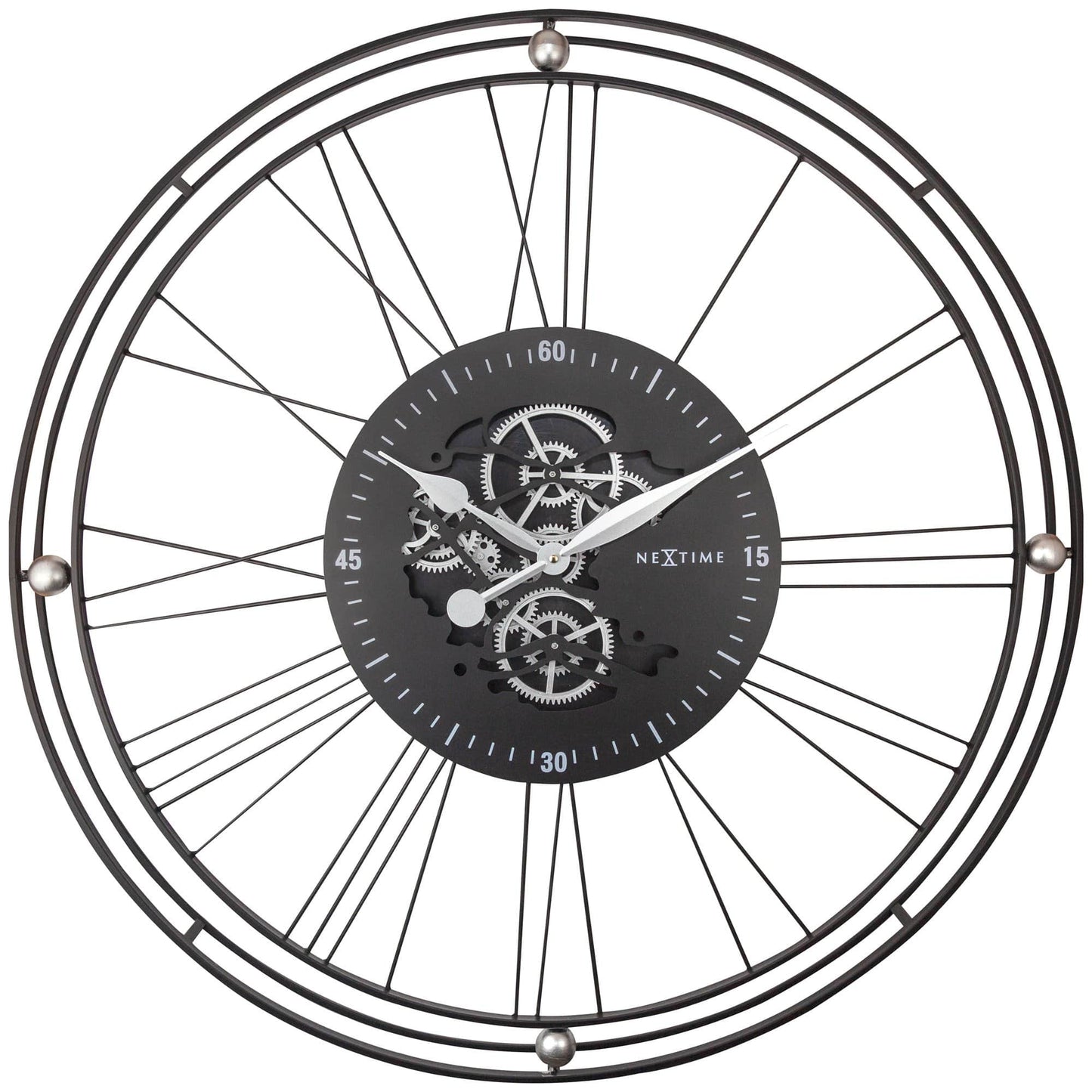 Romeinse tandwielklok XXL - 90,5 cm - Metaal - Romeinse tandwielklok
