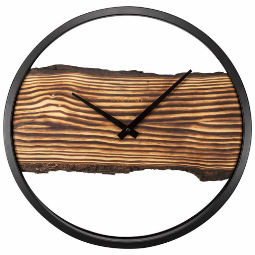 Houten wandklok - Stil - 30 cm - Hout/Metaal - Bos