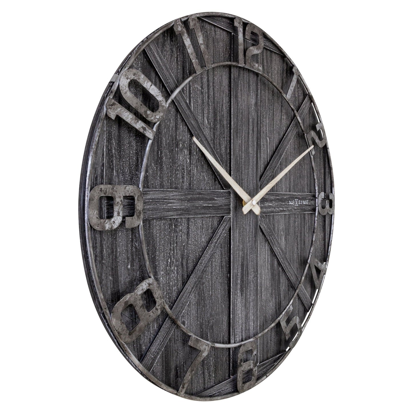 Grote wandklok - 50 cm - Geruisloos - Hout - Metaal - "York"