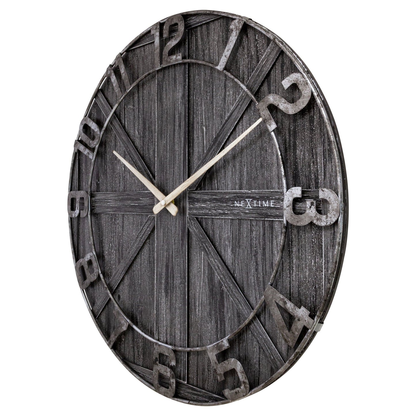 Grote wandklok - 50 cm - Geruisloos - Hout - Metaal - "York"
