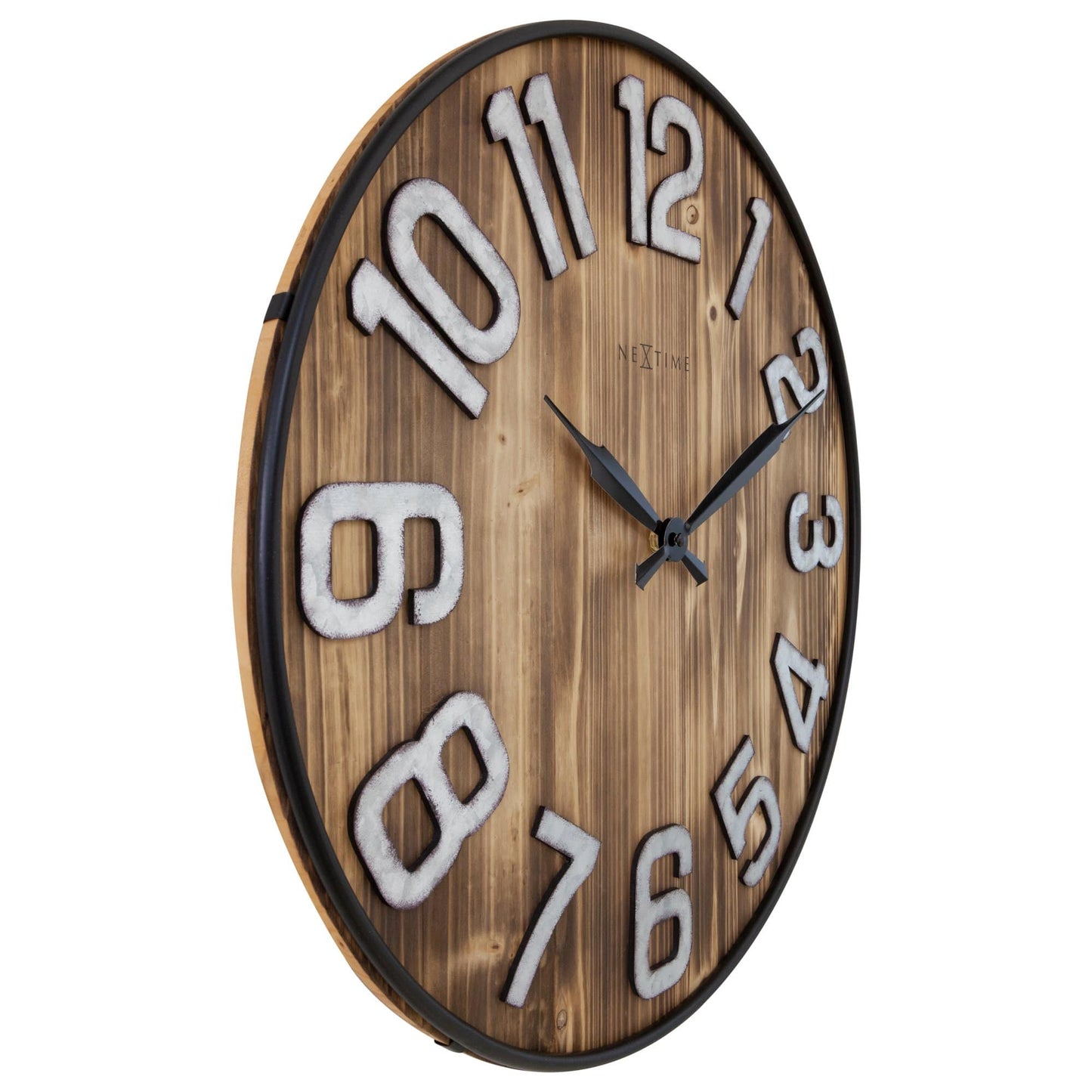 Grote Wandklok - 50 cm - Geruisloos - Hout - Metaal - "Aberdeen"