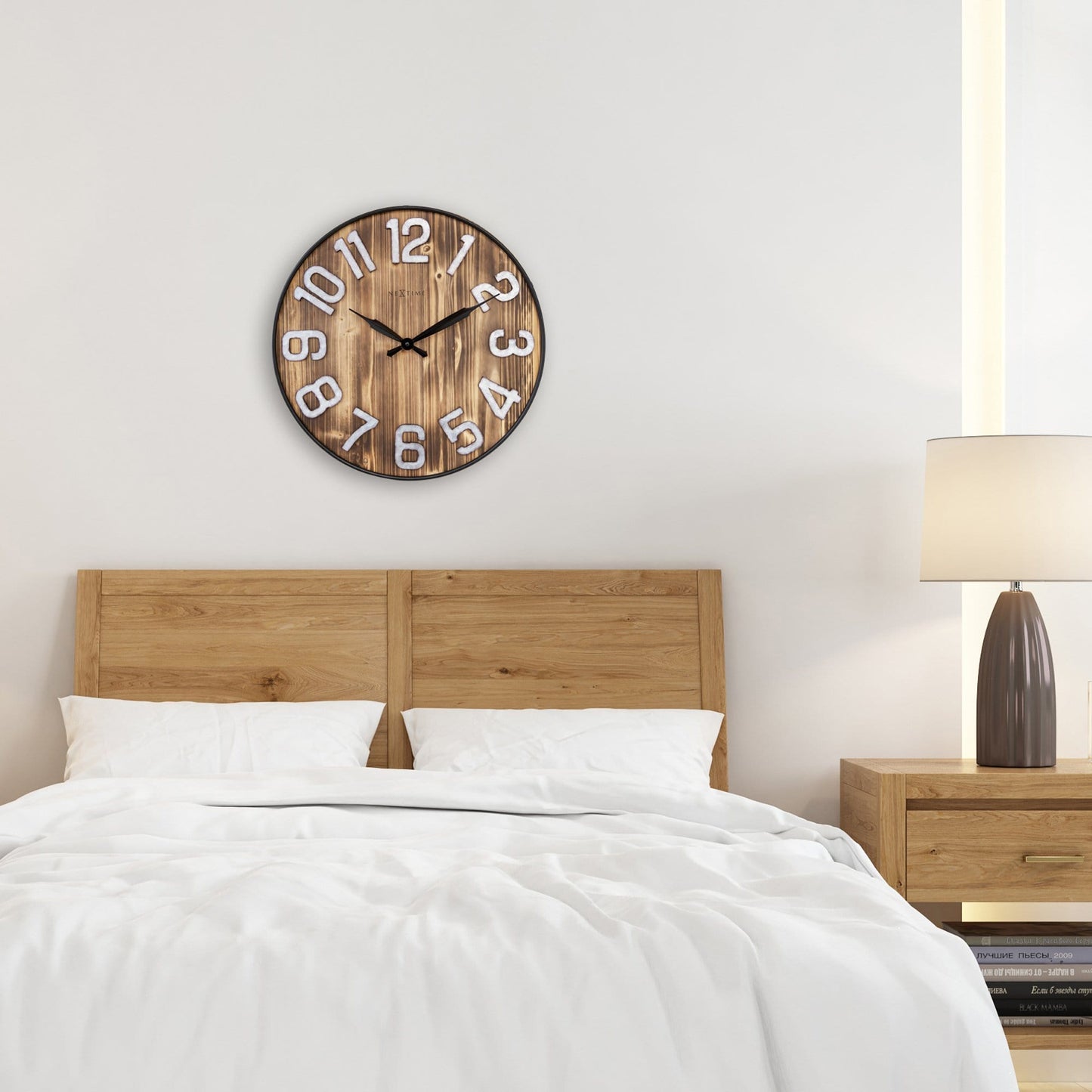 Grote Wandklok - 50 cm - Geruisloos - Hout - Metaal - "Aberdeen"