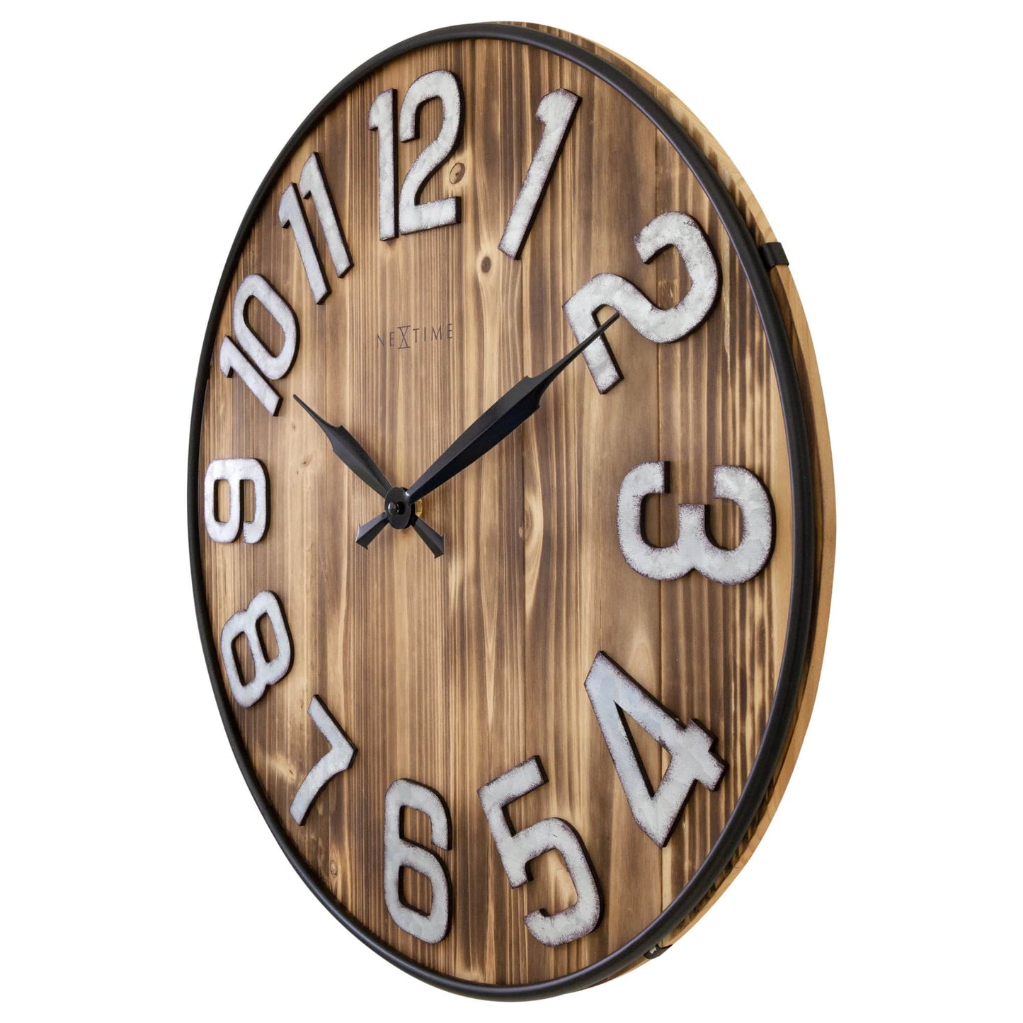Grote Wandklok - 50 cm - Geruisloos - Hout - Metaal - "Aberdeen"