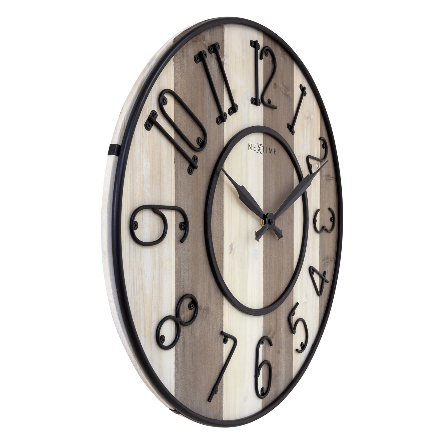 Grote wandklok - 50 cm - Stil - Hout en metaal - "Oxford"