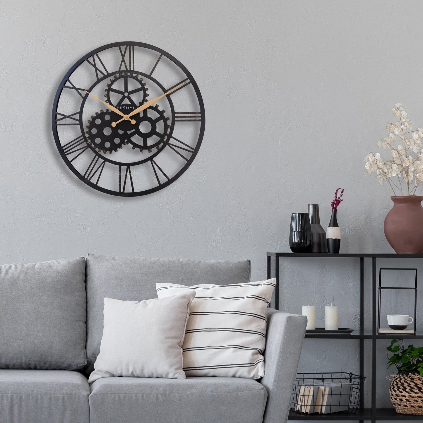 Romeinse Wandklok - 50 cm - Stil - Groot - Metaal - "Birmingham"