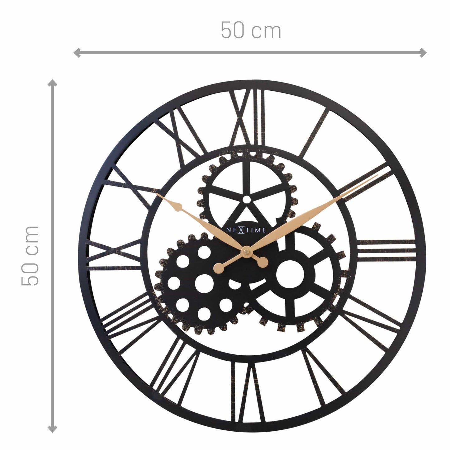 Romeinse Wandklok - 50 cm - Stil - Groot - Metaal - "Birmingham"
